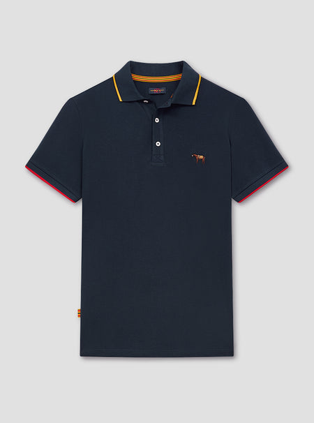 Navy Tipped Plain Polo
